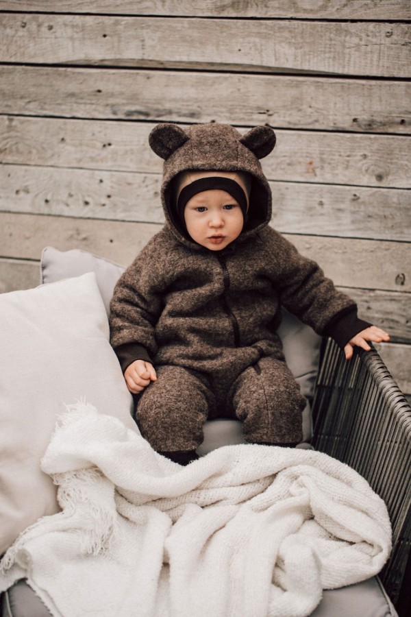Vilnonis kombinezonas Brown Baby Wool Bear