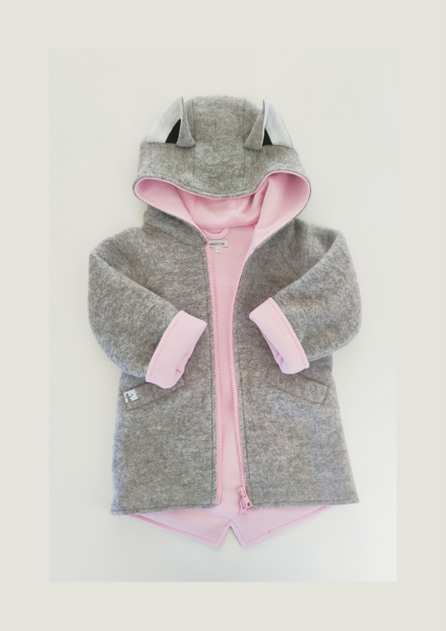Vilnonis lapiuko paltukas Grey - Pink Fox