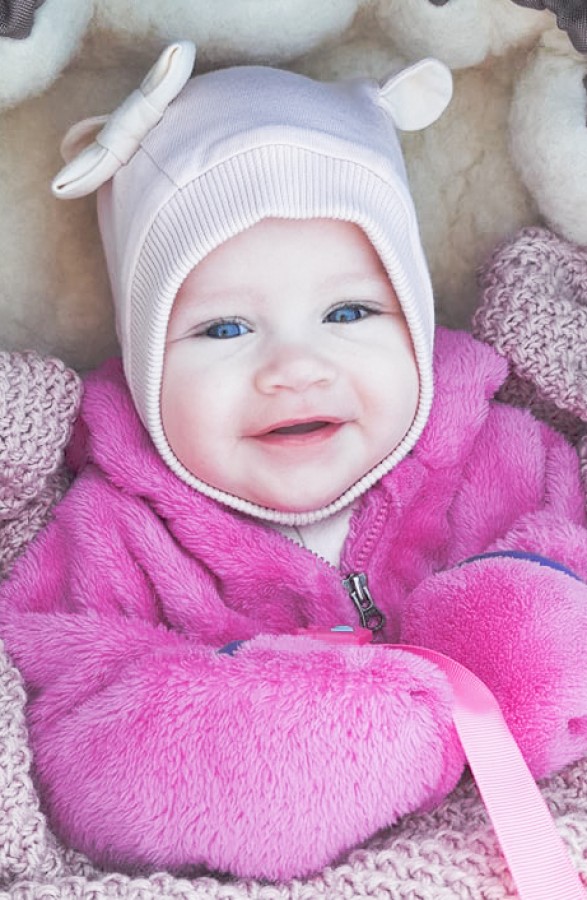 Medvilninis šalmukas Creamy Bear 46-48-50-52-54