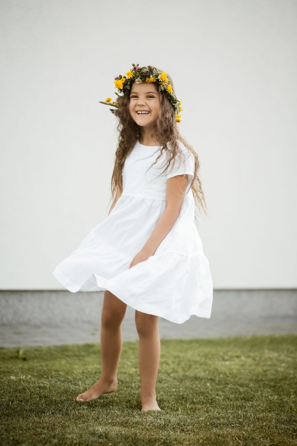 Lininė suknelė VASARA - balta
