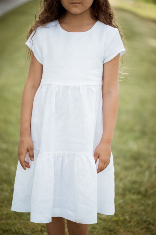 Lininė suknelė VASARA - balta