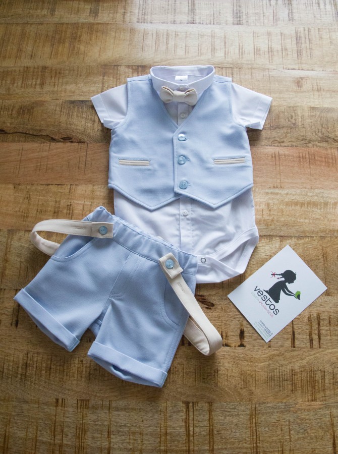 Žydras krikštynų kostiumėlis