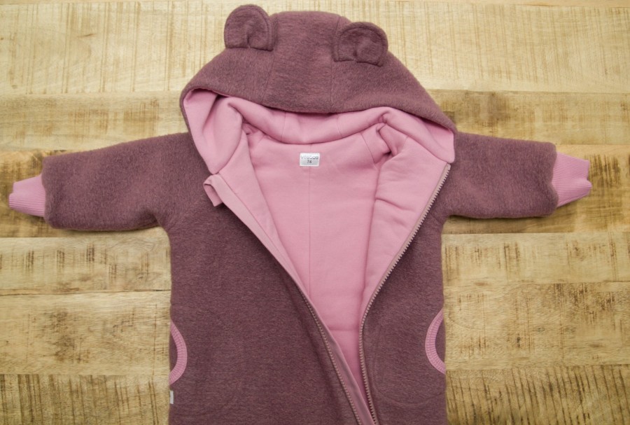 Vilnonis kombinezonas Ash Pink Baby Wool Bear