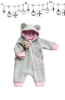 Light Grey Wool Baby Bear - Pink 62 ir 74