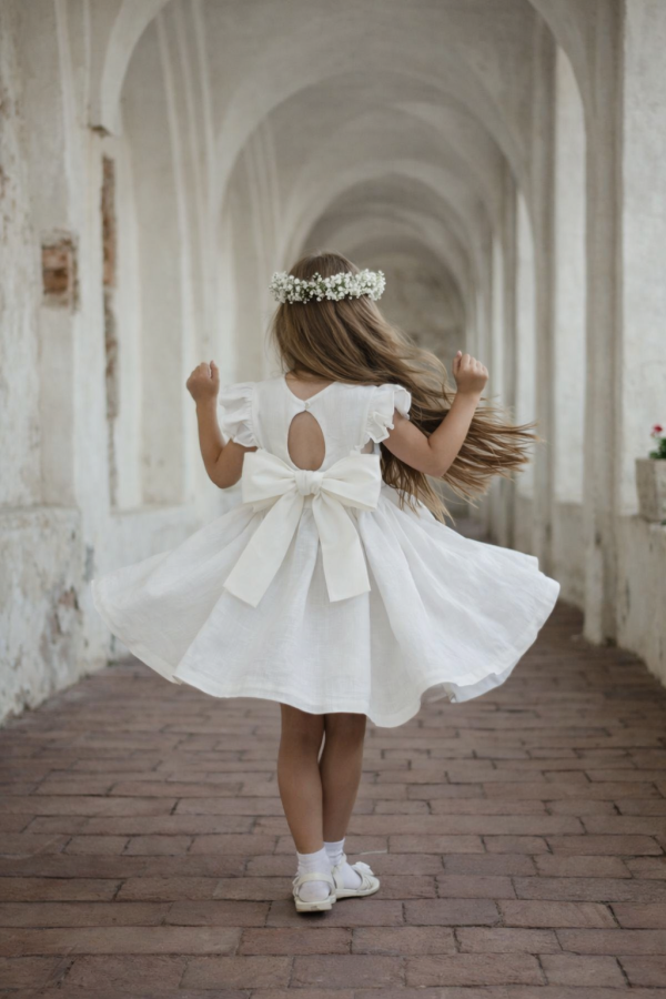 Lininė suknelė PRINCESIŲ VASARA - su kaspinu