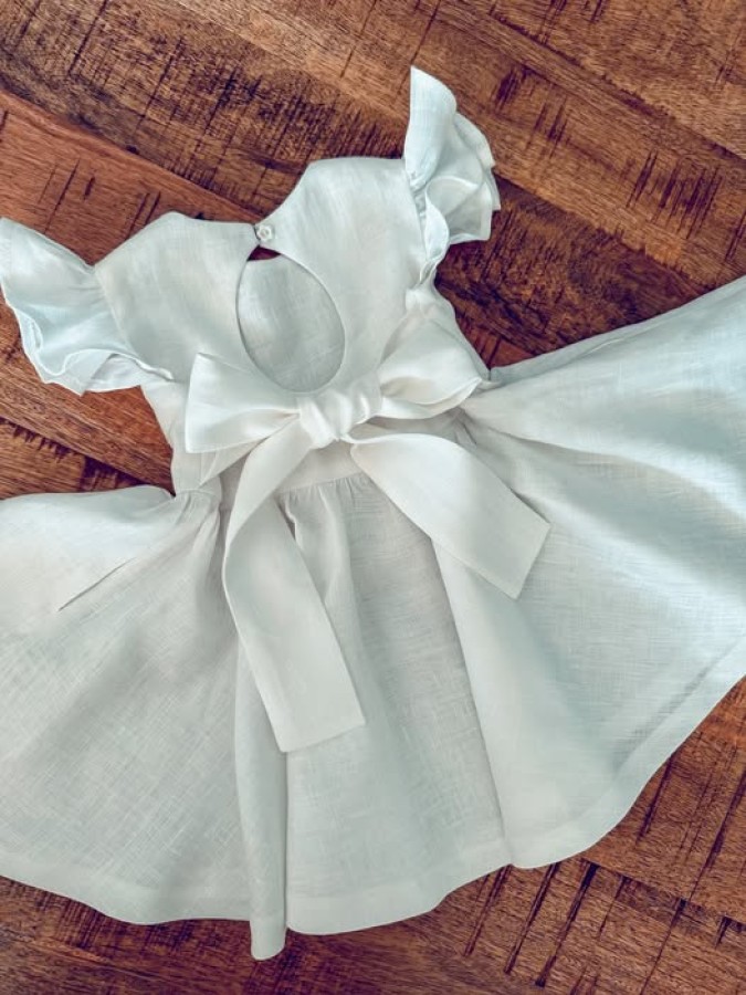 Lininė suknelė PRINCESIŲ VASARA - su kaspinu