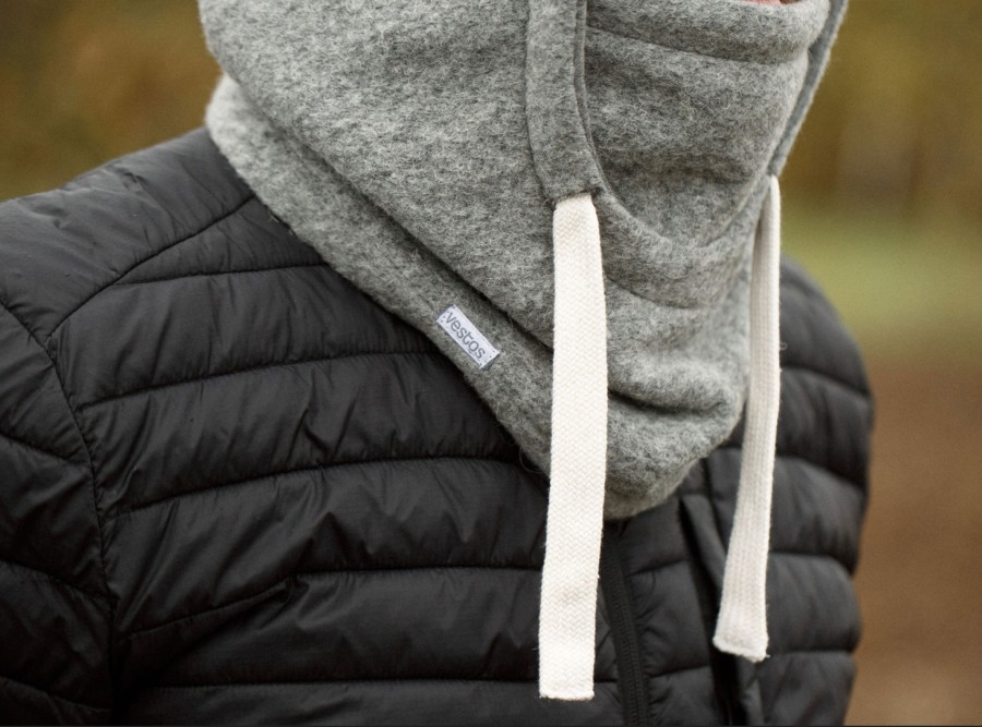 Vilnonė balaclava vaikiška PILKA